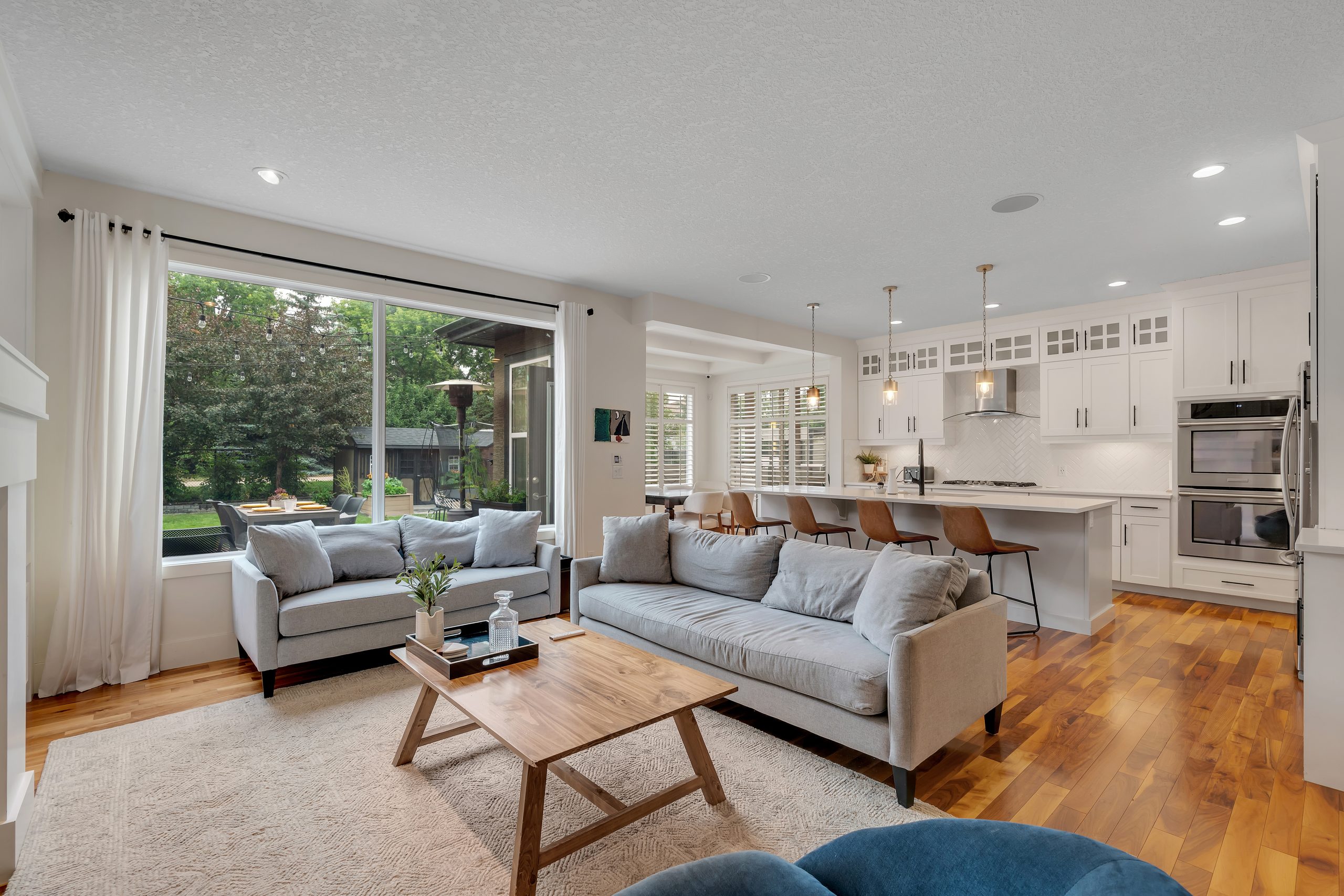Living room and kitchen