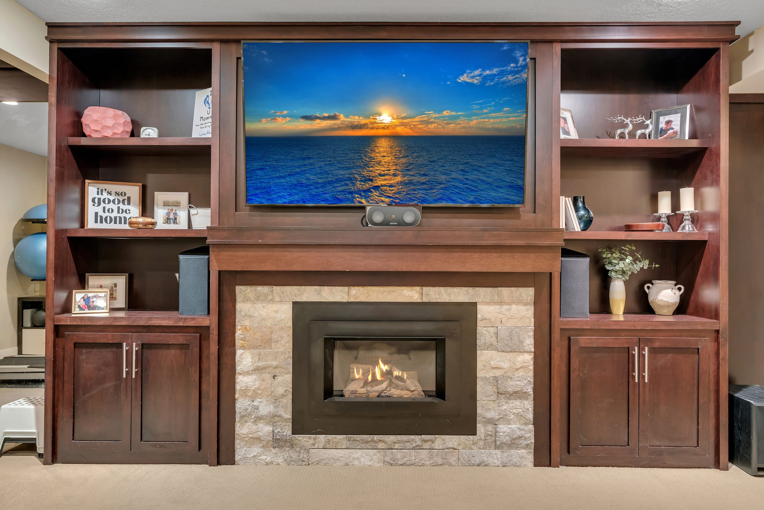 Basement fireplace