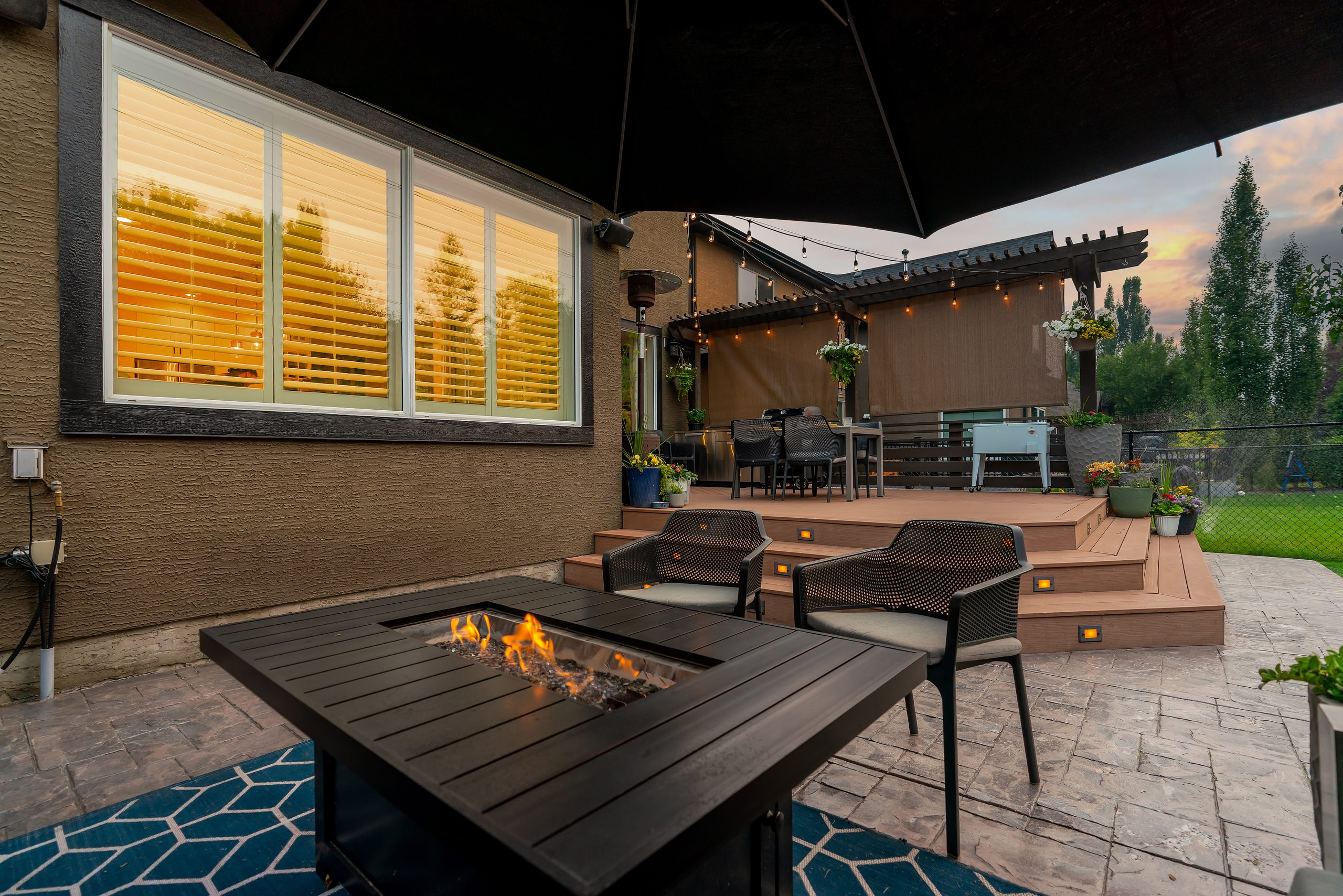 Firepit at dusk