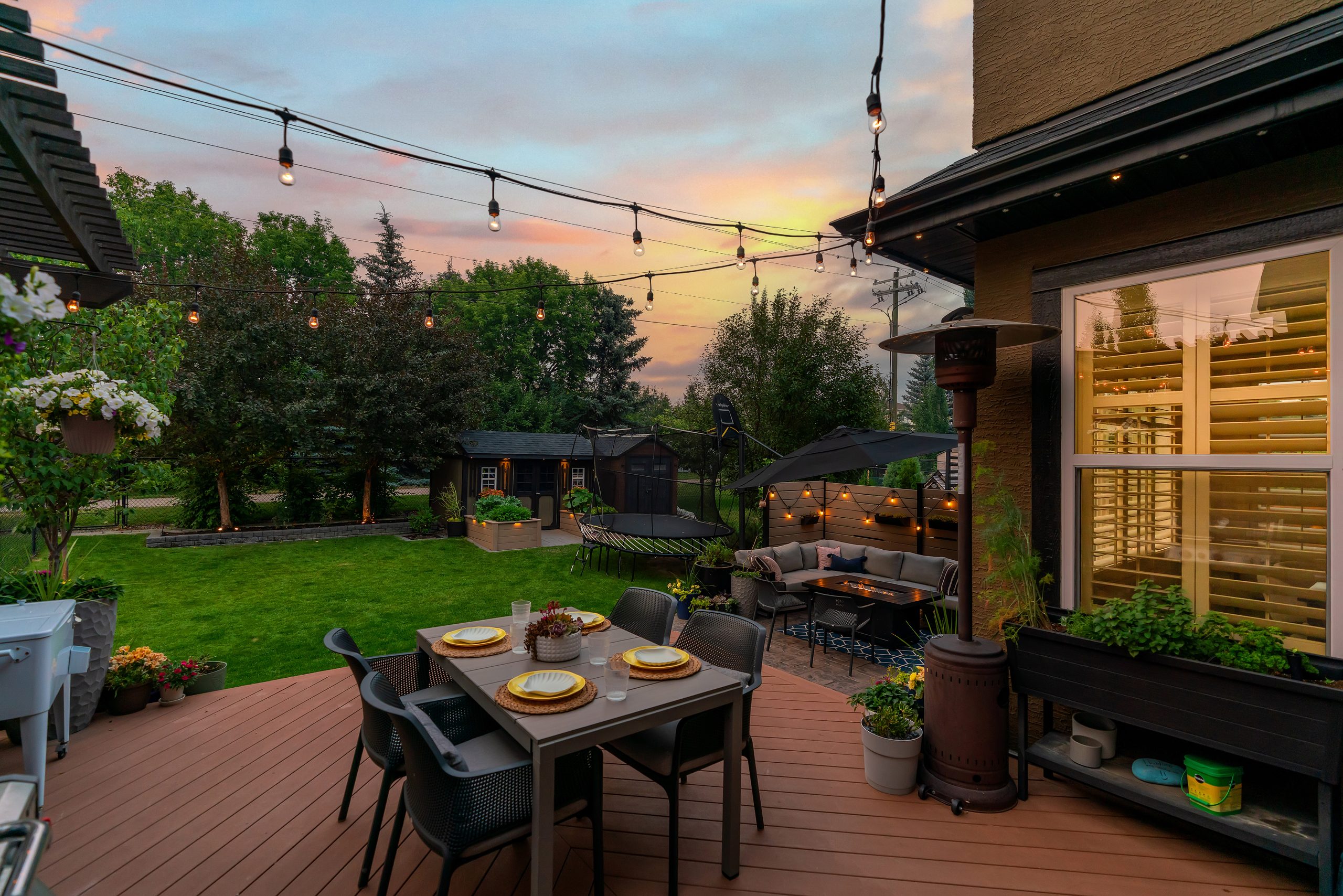 Deck dining at dusk
